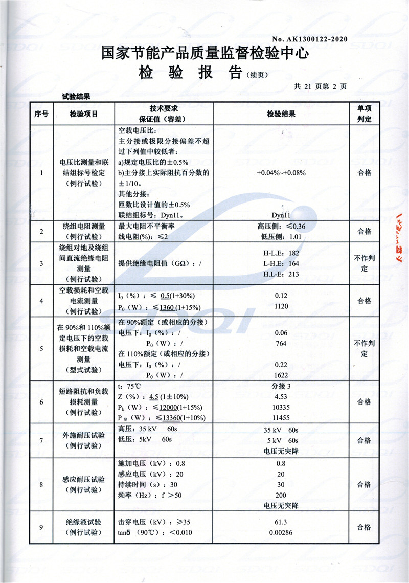 高低压试验报告-S11-1250衡水衡水衡水油浸式变压器-2.jpg